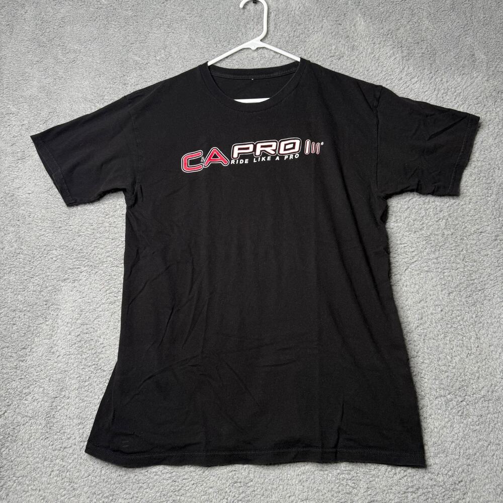 C&A Pro Ride Like a Pro Shirt Men's Large Black Graphic Short Sleeve